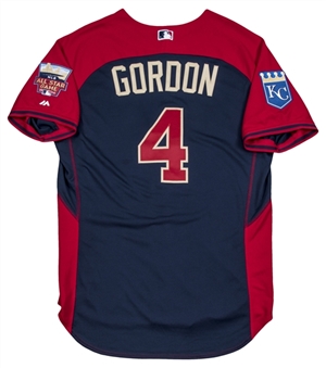 2014 Alex Gordon All- Star Game Batting Practice Used American League Jersey (MLB Authenticated) (Red Cross Hurricane Relief Lot) 